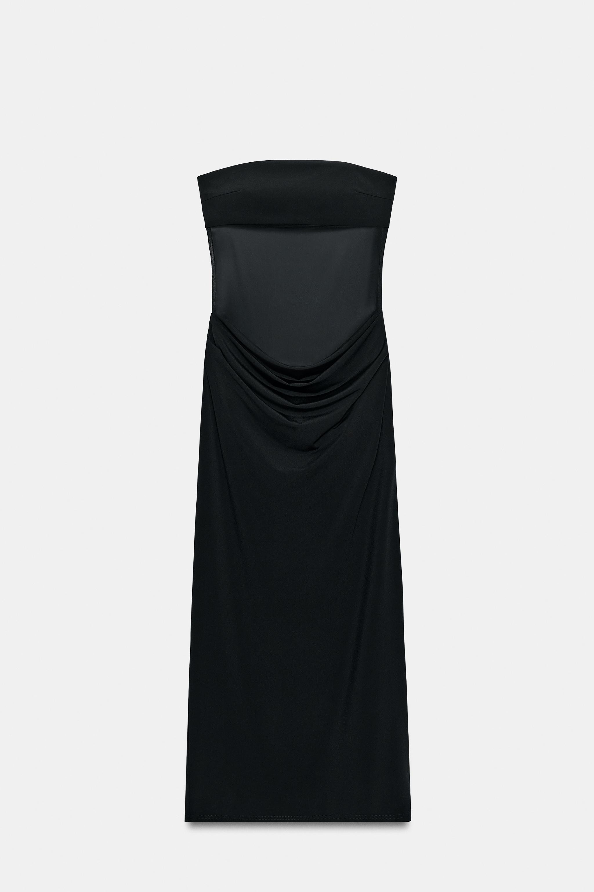 COMBINATION DRAPED MIDI DRESS | Zara US