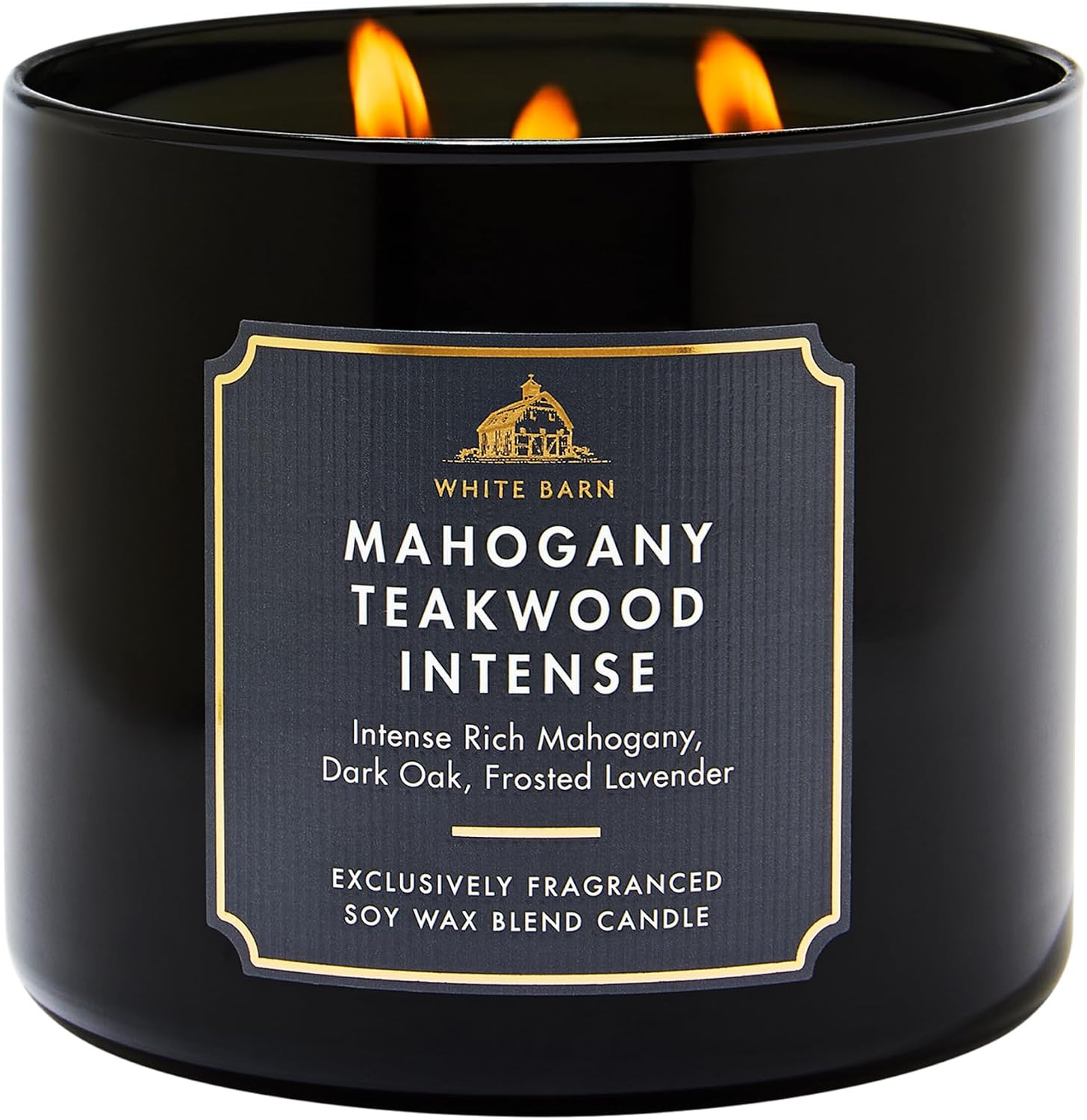 Bath & Body Works White Barn 3-Wick Candle in Mahogany Teakwood High Intensity, Scented | Amazon (US)