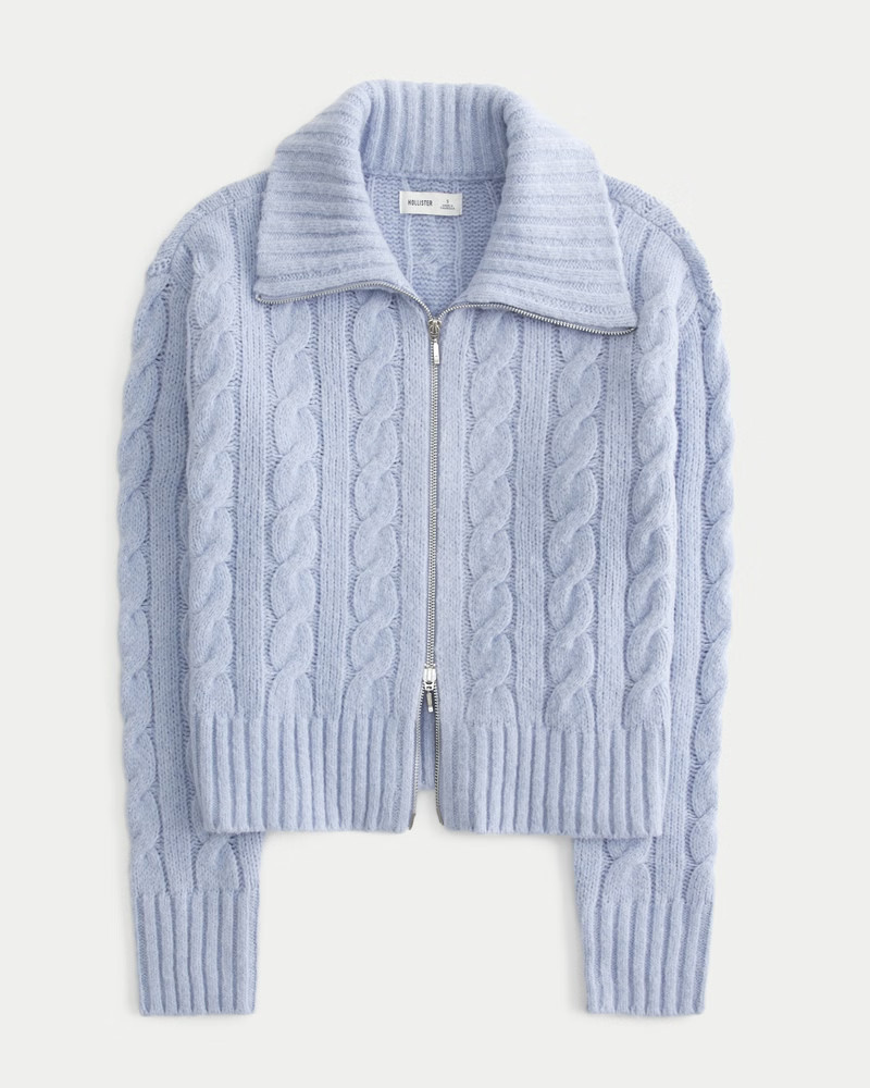 Women's Hollister Comfy Cloud Zip-Up Sweater | Women's Tops | HollisterCo.com | Hollister (US)
