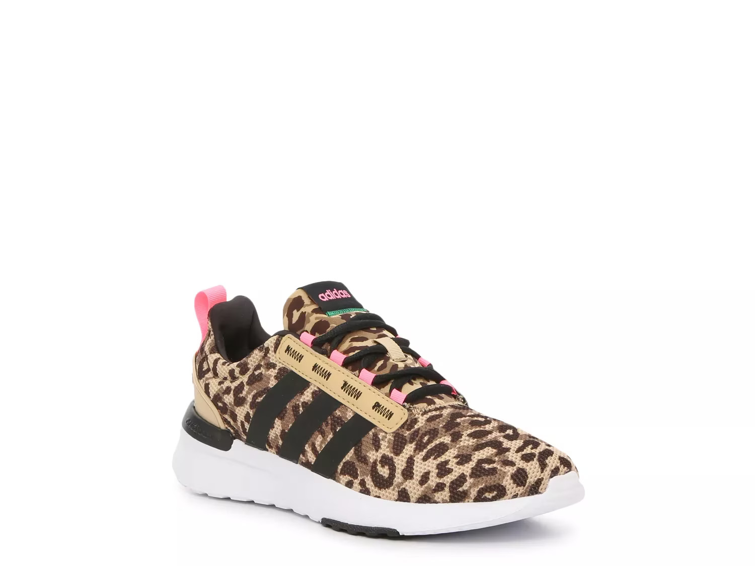adidas Racer TR21 Sneaker Kids' | Girl's | Brown/Beige Leopard Print | Size 5 Youth | Athletic | Sne | DSW