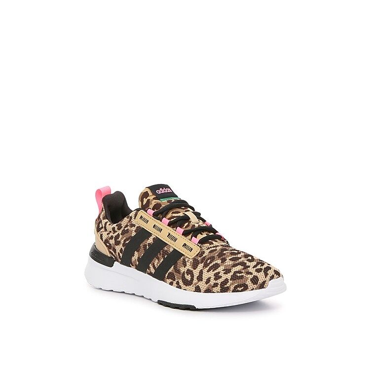 adidas Racer TR21 Sneaker Kids' | Girl's | Brown/Beige Leopard Print | Size 5 Youth | Athletic | Sne | DSW