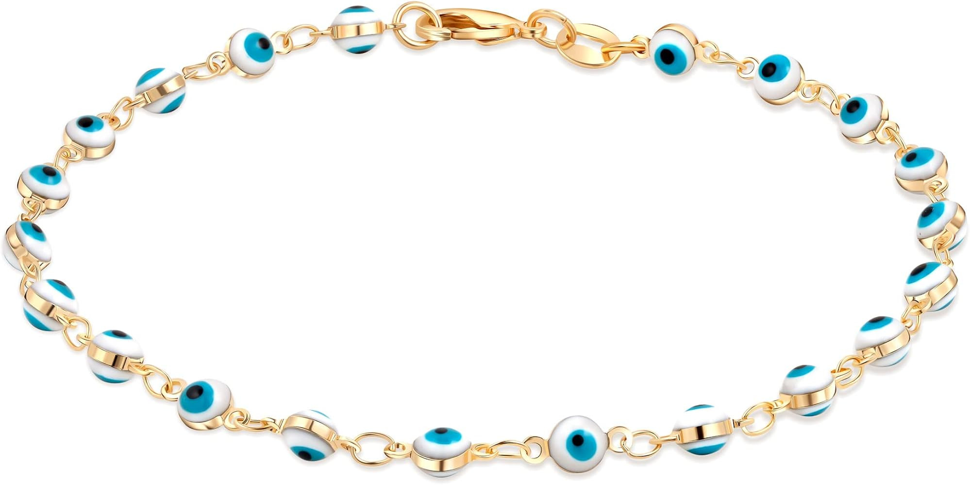 Barzel 18k Gold Plated Evil Eye Anklet Bracelet - Made In Brazil | Amazon (US)