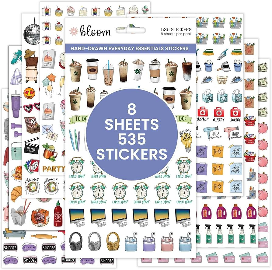 bloom daily planners Vintage Hand-Drawn Everyday Essentials Planner Stickers (535 Stickers) - Var... | Amazon (US)