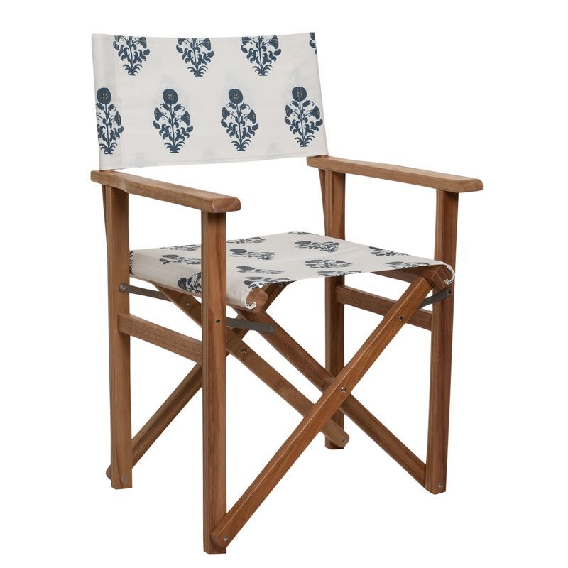 Luna Director Chair, Blue/White | One Kings Lane