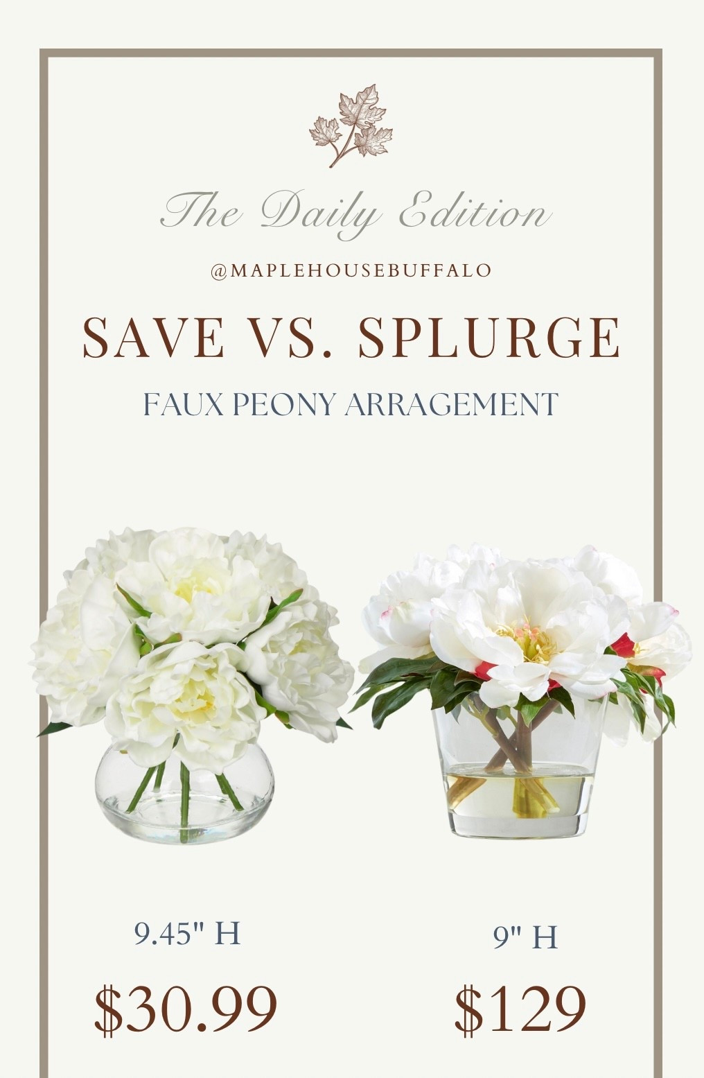 Save vs Splurge - both are pretty but the save is highly rated and slightly larger - for a fraction of the price! 

Summer florals | faux peonies | elegant interiors | interior styling 

#LTKHome #LTKSeasonal #LTKSummerEdit
