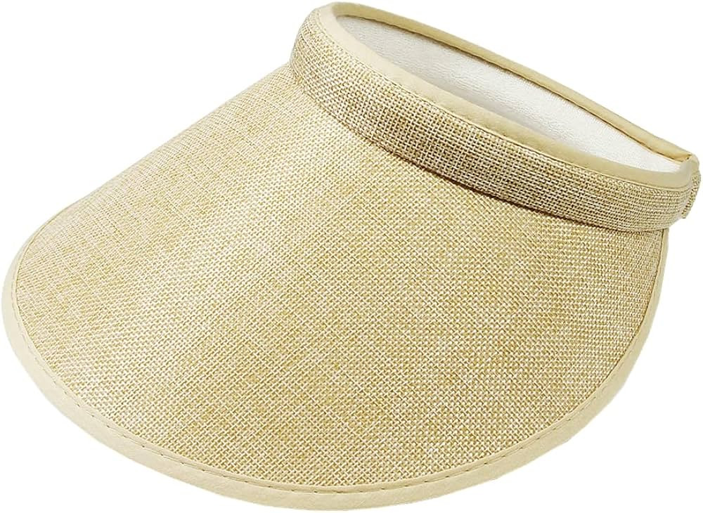 PRO.FASHION Women's Summer Sun UV Protection Visor Wide Brim Clip on Beach Pool Golf Cap Hat-Poly... | Amazon (US)