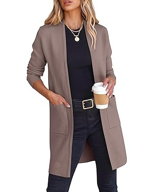 ANRABESS Cardigan Sweater for Women Casual 2024 Fall Fashion Coat Long Sleeve Open Front Knit Coa... | Amazon (US)