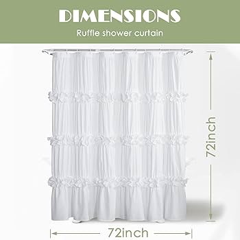 Homechoice Decor Victorian Ruffle Shower Curtain, Vintage Handcrafted Bow Tie Bath Curtain for Ma... | Amazon (US)