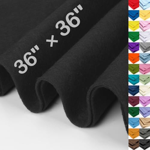 XSEINO Black Large Felt Fabric 36" X 36 "(1 Square Yard), 1.4 mm Thick Soft Felt Fabric Sheet for Crafts, Black Series Colors Soft Nonwoven Fabric, Fit for Decoration, Sewing, DIY Crafts | Amazon (US)