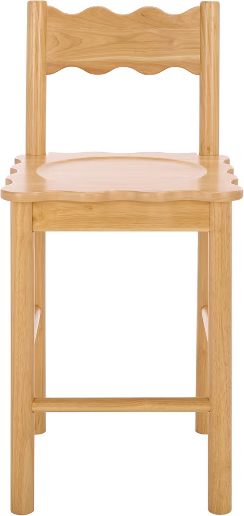 SAFAVIEH Home Collection – Nolly Natural Solid Wood Counter Chair, Scallop-Back Farmhouse Kitch... | Amazon (US)