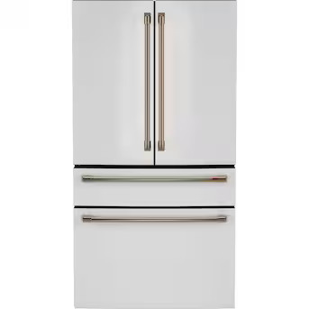 Cafe 28.7-cu ft 4-Door Smart French Door Refrigerator with Ice Maker and Water dispenser (Matte W... | Lowe's