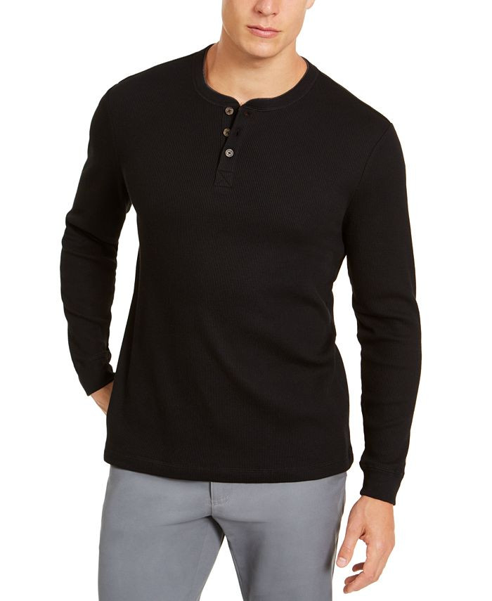 Men's Thermal Henley Shirt, Created for Macy's | Macys (US)