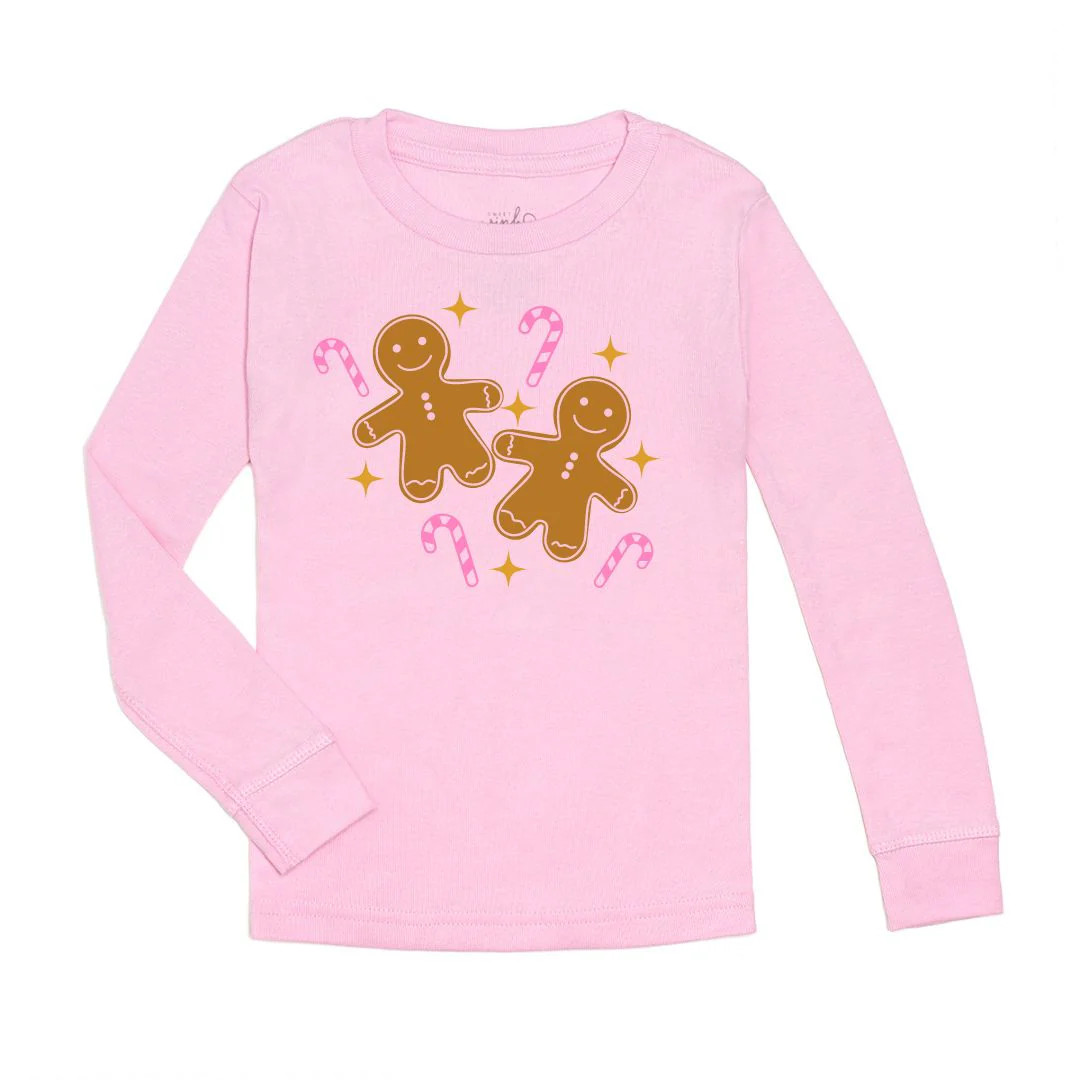Gingerbread Christmas Long Sleeve Shirt - Pink | Sweet Wink