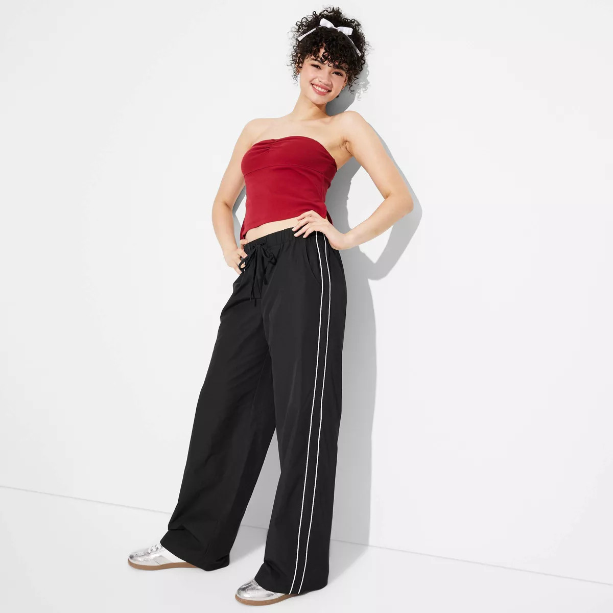Women's Game Day Mid-Rise Wide Leg Track Pants - Wild Fable™ | Target
