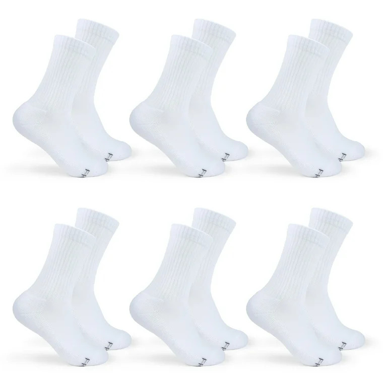 Fruit of the Loom All Day Comfort Crew Socks for Women, White, Sizes 8-12 (6-Pack) | Walmart (US)