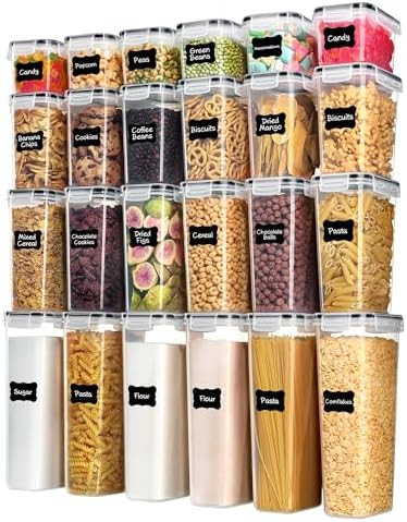 Airtight Food Storage Containers with Lids, Vtopmart 24 pcs Plastic Kitchen and Pantry Organizati... | Amazon (US)
