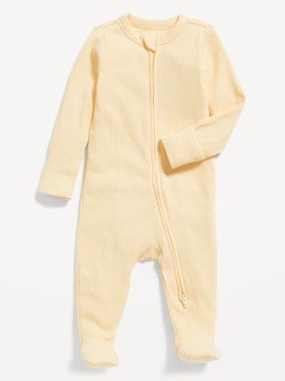 Unisex Sleep &#x26; Play 2-Way-Zip Footed One-Piece for Baby | Old Navy (US)