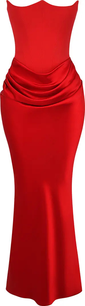 HOUSE OF CB Persephone Strapless Satin Corset Cocktail Dress | Nordstrom | Nordstrom
