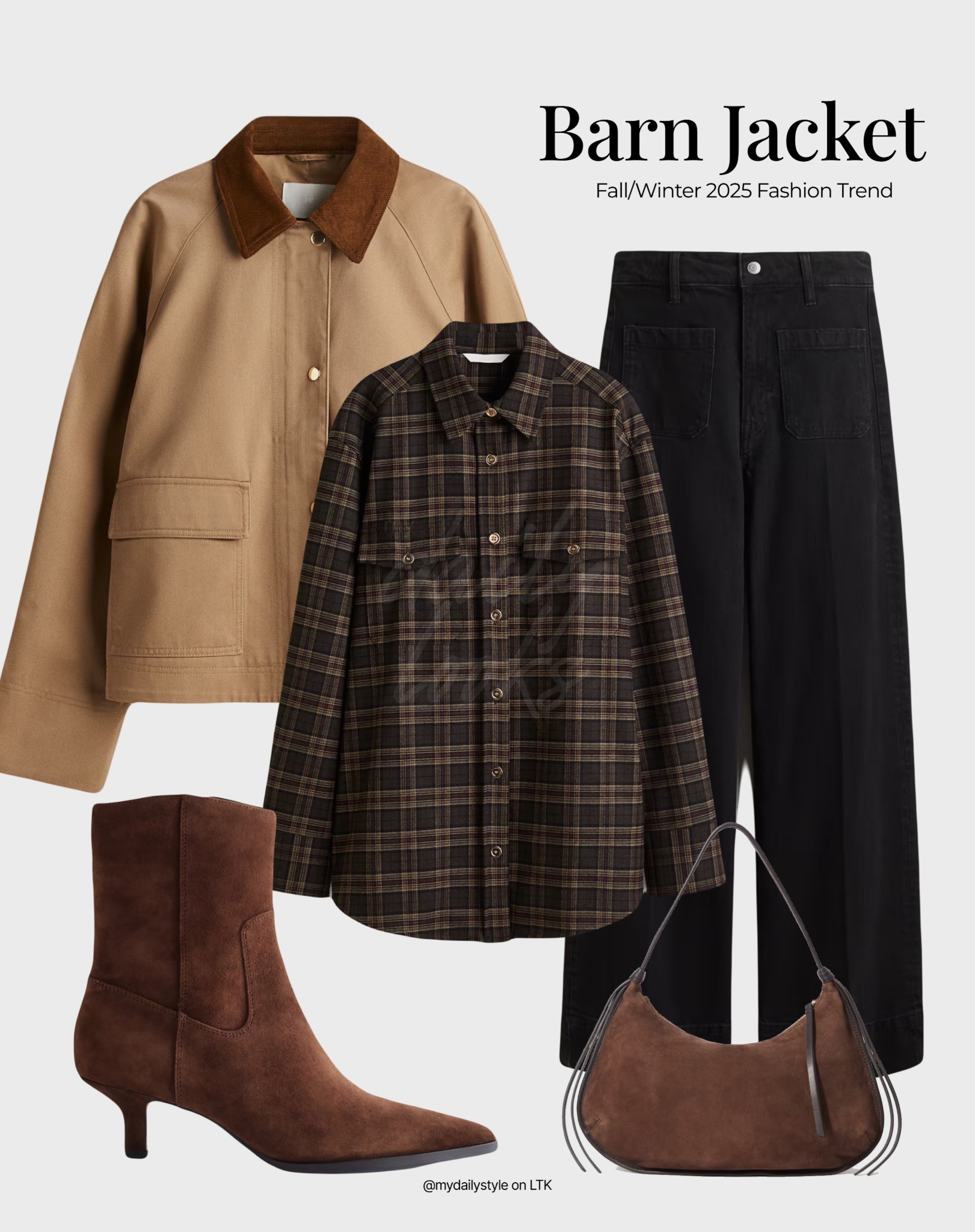 Stylish way to wear a barn jacket this fall/winter.

Check out more ideas in my profile. 

Tags: barn jacket, waxed jacket, parka, utility jacket, plaid shirt, suede boots, suede bag, fashion trends 2025, fall style, autumn style, winter outfit, winter fashion, easy styling, simple everyday look, chic & basic outfit, casual outfit, capsule wardrobe, brunch style, high street. 

#LTKwinter #LTKstyletip #LTKautumn