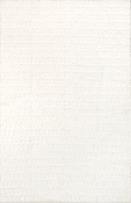 White Milazia Honeycomb Plush Cloud Washable 7' 6" x 9' 6" Area Rug | Rugs USA