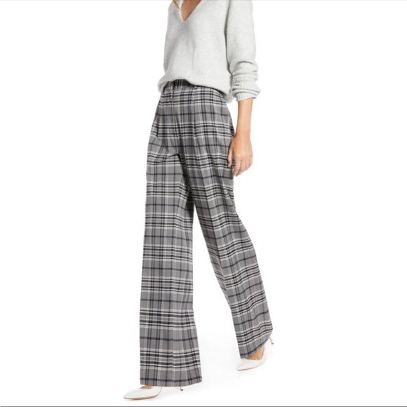 Something Navy Wide Leg Plaid Pants | Poshmark