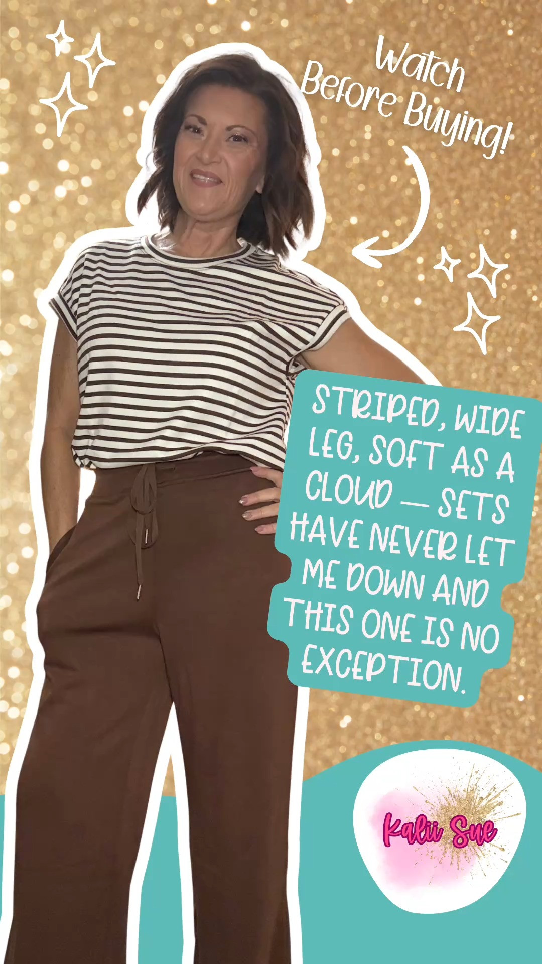 Okay fellow sets girlies, this one is for us. I am a firm believer that a good matching set is one of the greatest inventions in the history of women's fashion — it's an instant outfit, it always looks intentional, and you never have to think about whether the top goes with the bottom. Because it does. Because it's a SET.

This Glamaker striped two piece has a short sleeve crew neck top and wide leg pants in the softest air spandex fabric I have ever felt. The fit is relaxed and slouchy in the best way — not sloppy, just effortlessly cool. I've worn it running errands, lounging at home, and honestly I would travel in this without a second thought. Dress it up with sandals or down with sneakers and it works either way.

If you are not on the sets train yet, consider this your official invitation. And if you already are — you already know. Linked on my storefront! 💕

I only share what I'm actually obsessed with — and this one made the cut. Go grab it! 

 

#LTKOver40 #LTKootd #LTKWorkwear