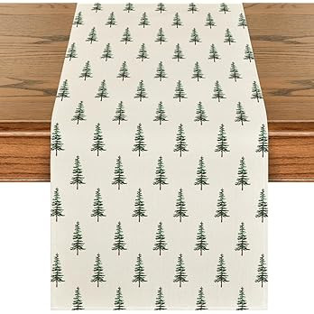 Artoid Mode Beige Xmas Tree Christmas Table Runner, Seasonal Winter Kitchen Dining Table Decorati... | Amazon (US)