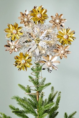 Light-Up Tinsel Tree Topper | Anthropologie (US)