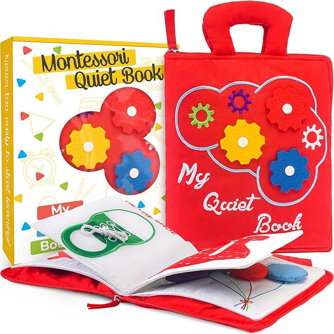 deMoca Busy Book for Toddlers 1-3, Toddler Travel Quiet Book Montessori Toys for 1+ Year Old - Ki... | Amazon (US)