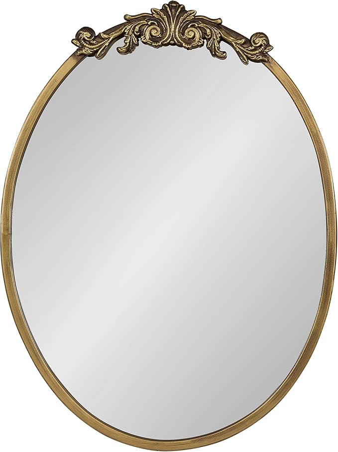 Kate and Laurel Arendahl Ornate Glam Oval Wall Mirror, 18 x 24, Antique Gold, Beautiful Bohemian ... | Amazon (US)