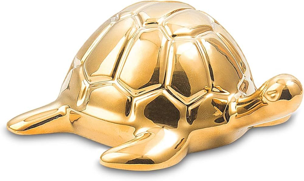 Golden Turtle Statue,Sculptures Gold Turtle Ornament Ceramic Statue Home Accessories Gold Desk Ho... | Amazon (US)