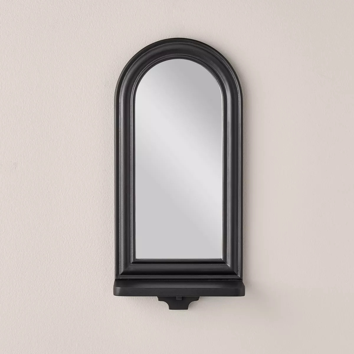17" Wood Framed Wall Mirror with Shelf Black - Hearth & Hand™ with Magnolia | Target