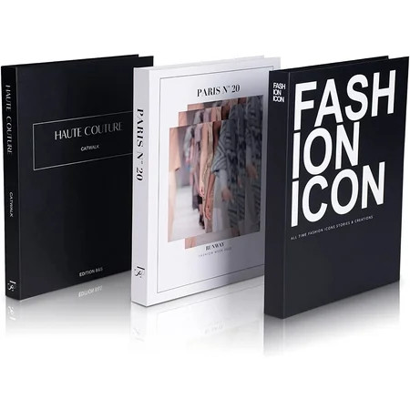 Decorative Books Set of 3 Designer Book Decor Inspired – Fake Books for Coffee Table Books Fashion B | Walmart (US)