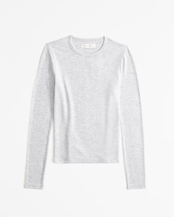 Long-Sleeve Cozy Cloud Knit Tuckable Crew Top | Abercrombie & Fitch (US)