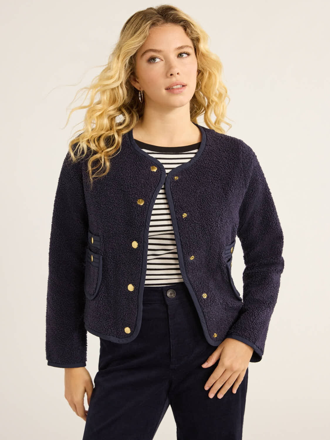 Free Assembly Women's Faux Shearling Jacket with Patch Pockets, Sizes XS-XXXL | Walmart (US)