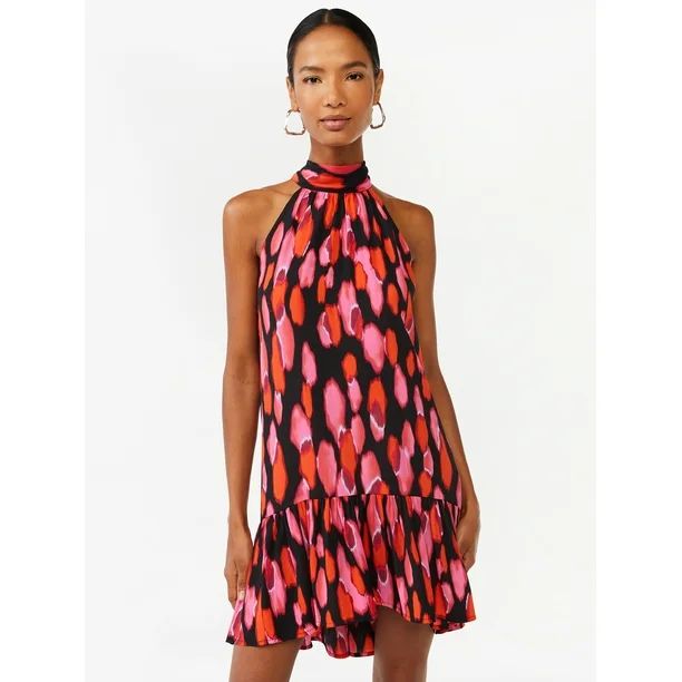 Scoop Women's Halter Trapeze Dress - Walmart.com | Walmart (US)