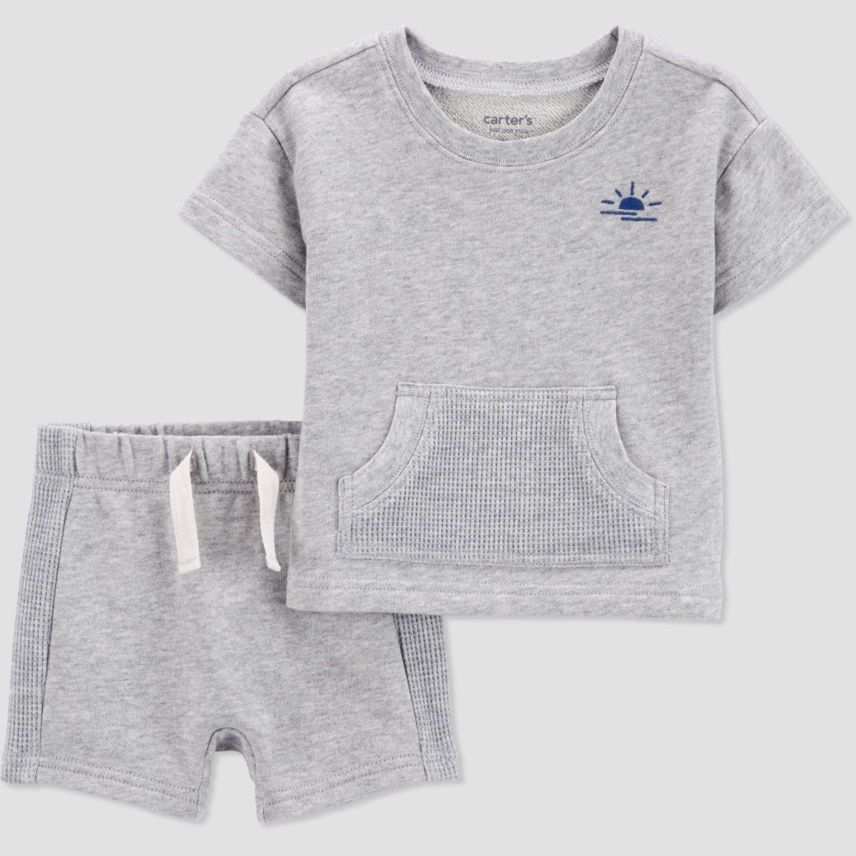 Carter's Just One You®️ Baby Boys' Sun Top & Bottom Set - Gray/Blue 9M | Target