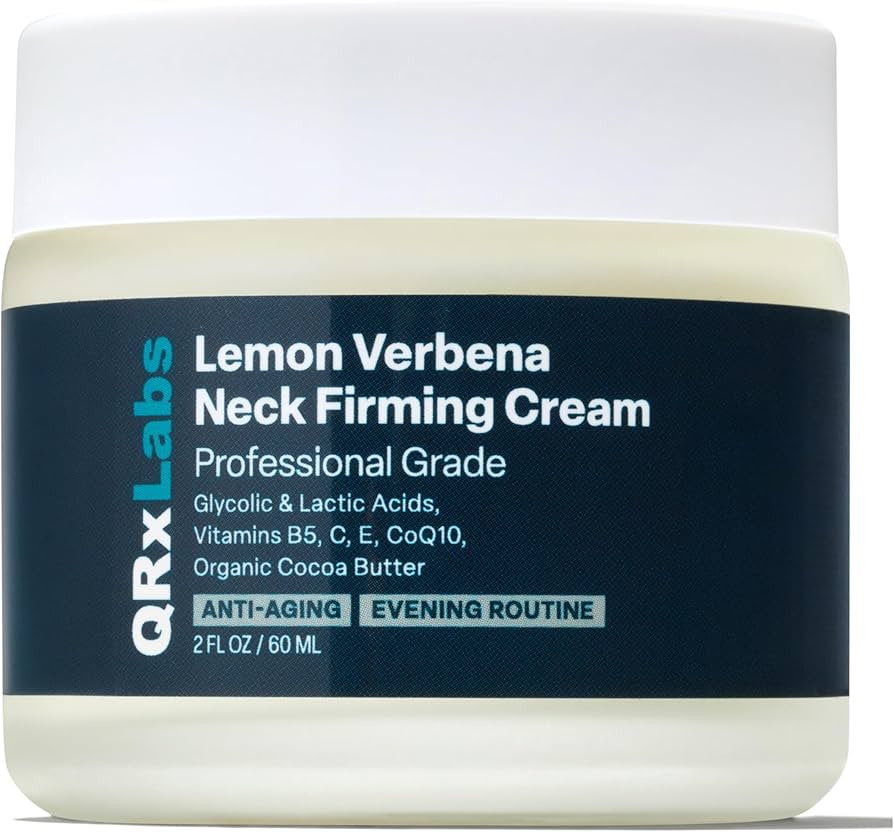 QRxLabs Lemon Verbena Neck Firming Cream – Tightening & Lifting Moisturizer for Loose, Wrinkled... | Amazon (US)