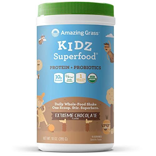 Amazing Grass Kidz Superfood: Vegan Protein & Probiotics for Kids with Beet Root Powder & 1/2 Cup of | Amazon (US)
