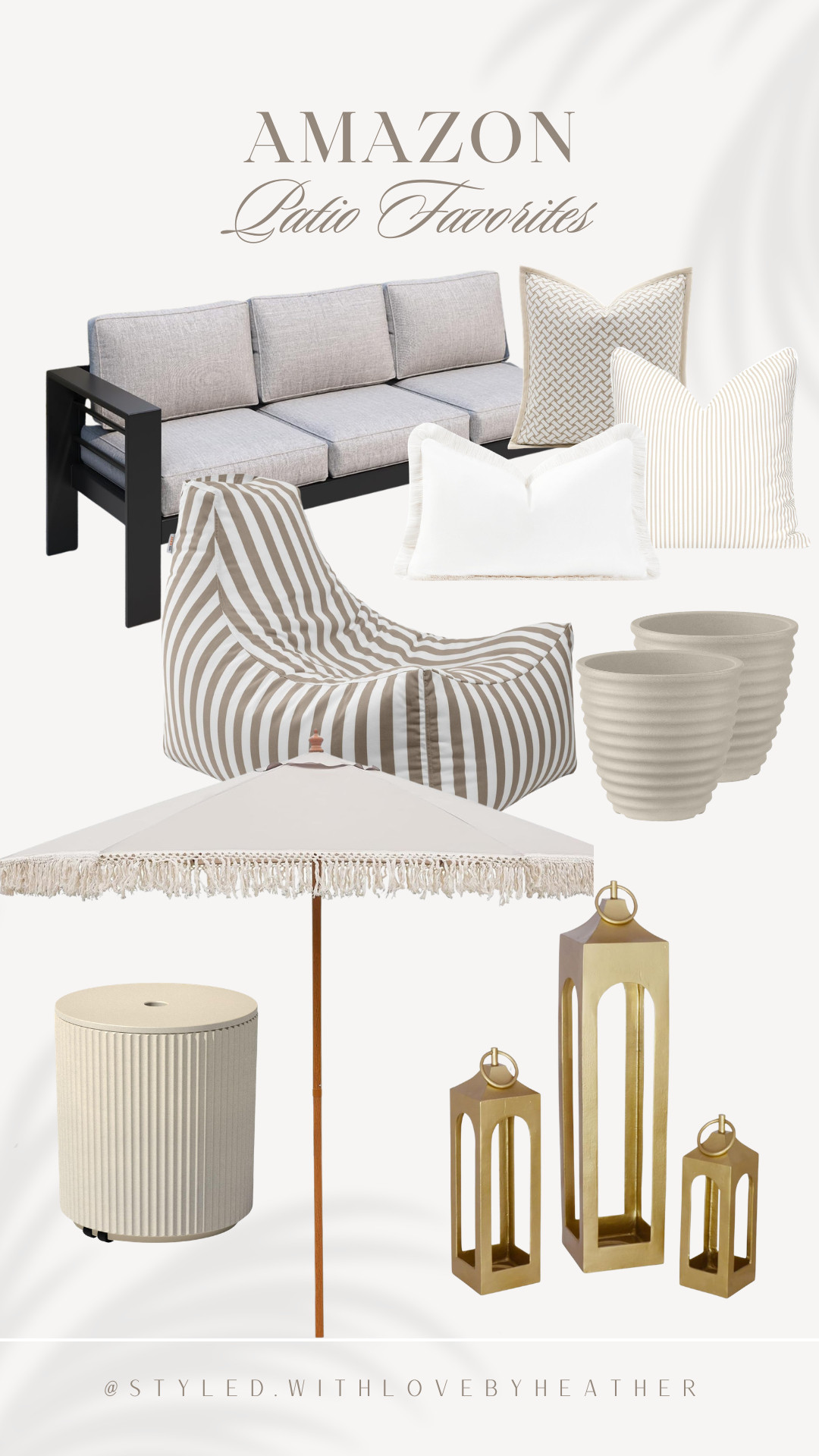 Dreaming of the perfect outdoor space? ☀️ These Amazon patio finds make it so easy to create a cozy, designer-inspired backyard without overspending. From comfy seating and neutral pillows to beautiful lanterns, umbrellas, and décor, every piece adds that relaxed luxury vibe. Everything is linked below to help you create your own outdoor oasis! 🌿 

 #LTKmomlife #LTKHome #LTKSwim