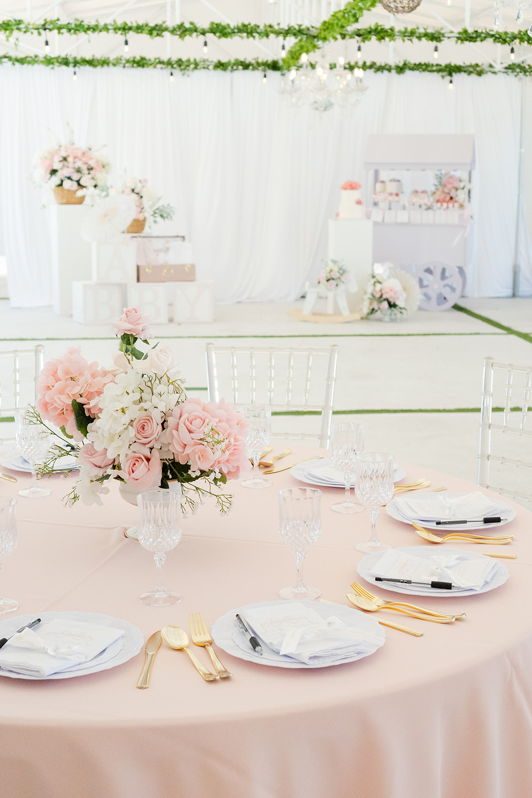 The tables were one of my favorite parts of planning because they brought our entire vision together.

We layered handmade cotton linens, soft blush florals, classic place settings, and thoughtful details to create a tablescape that felt elegant, welcoming, and true to our Garden Rose theme. Rather than filling the table with décor, we focused on a few timeless pieces that let the flowers take center stage.

I've linked the table décor and serving pieces we used, along with similar options to help you create a classic baby shower or garden party of your own.

Save this collection if you're planning a baby shower and love soft, timeless table styling. 

 #LTKBaby #LTKBump #LTKKids