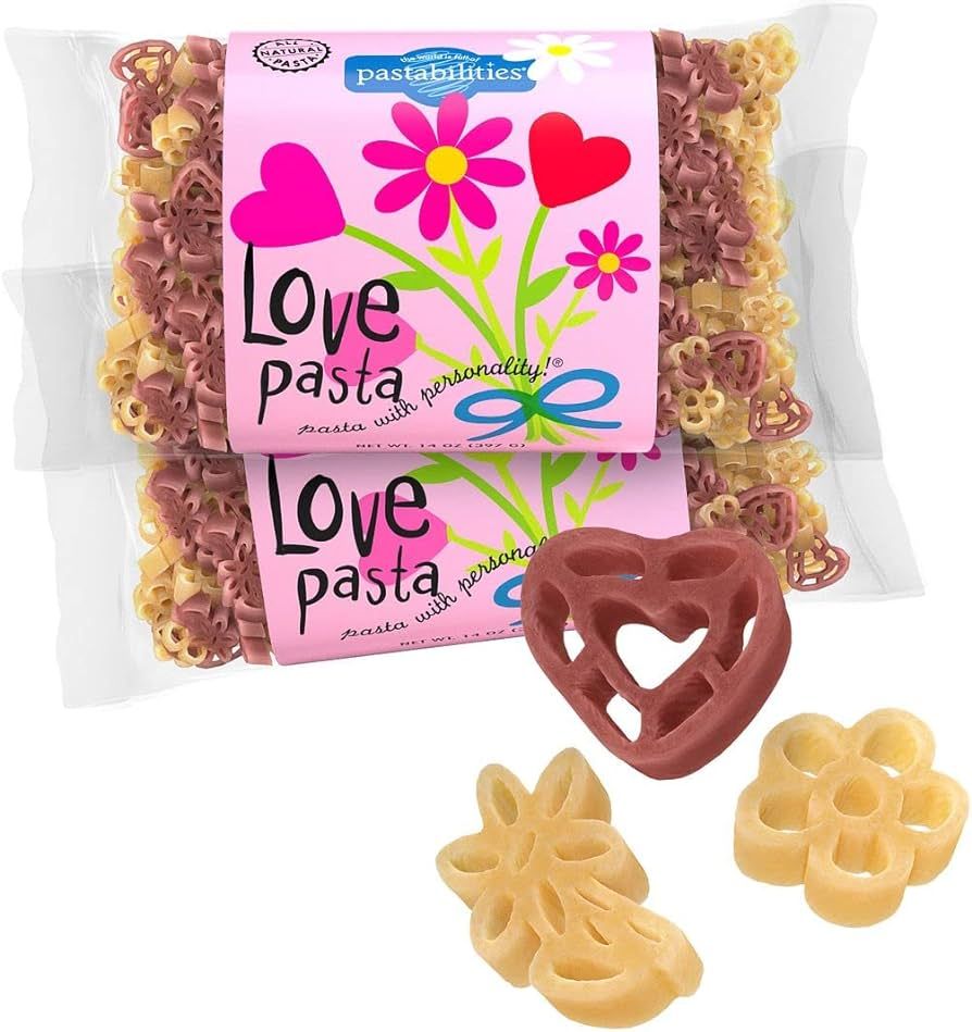 Pastabilities Love Pasta, Fun Shaped Noodles with Hearts and Flowers for Valentines or Weddings (... | Amazon (US)