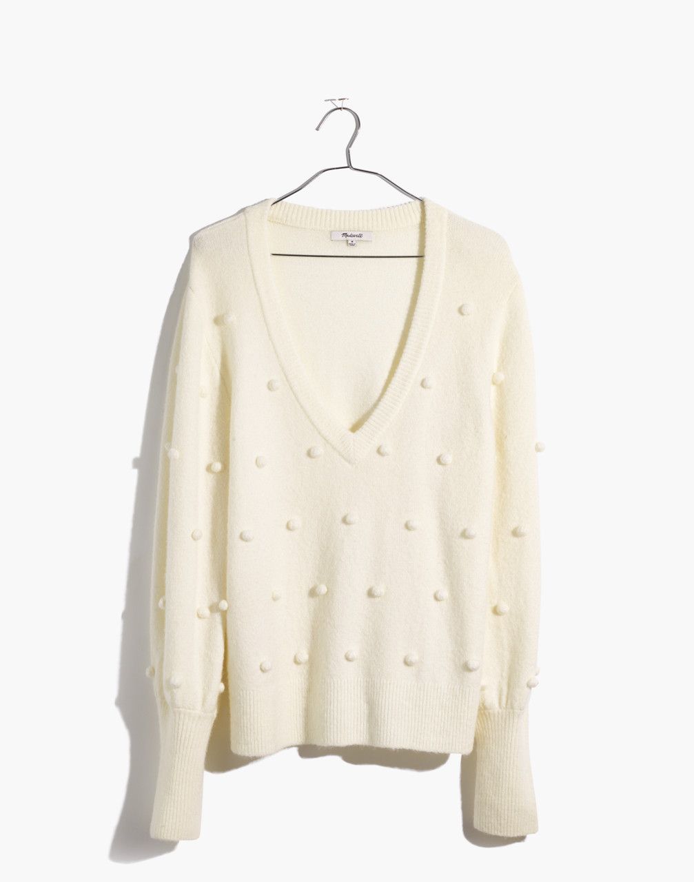 Bobble Dashwood V-Neck Sweater in Coziest Yarn | Madewell