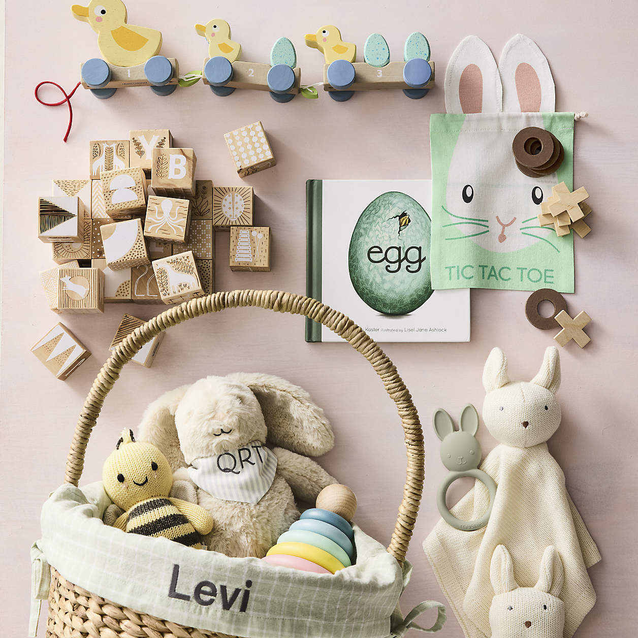 Mini Stax Seafoam Green Kids Easter Basket Liner + Reviews | Crate & Kids | Crate & Barrel