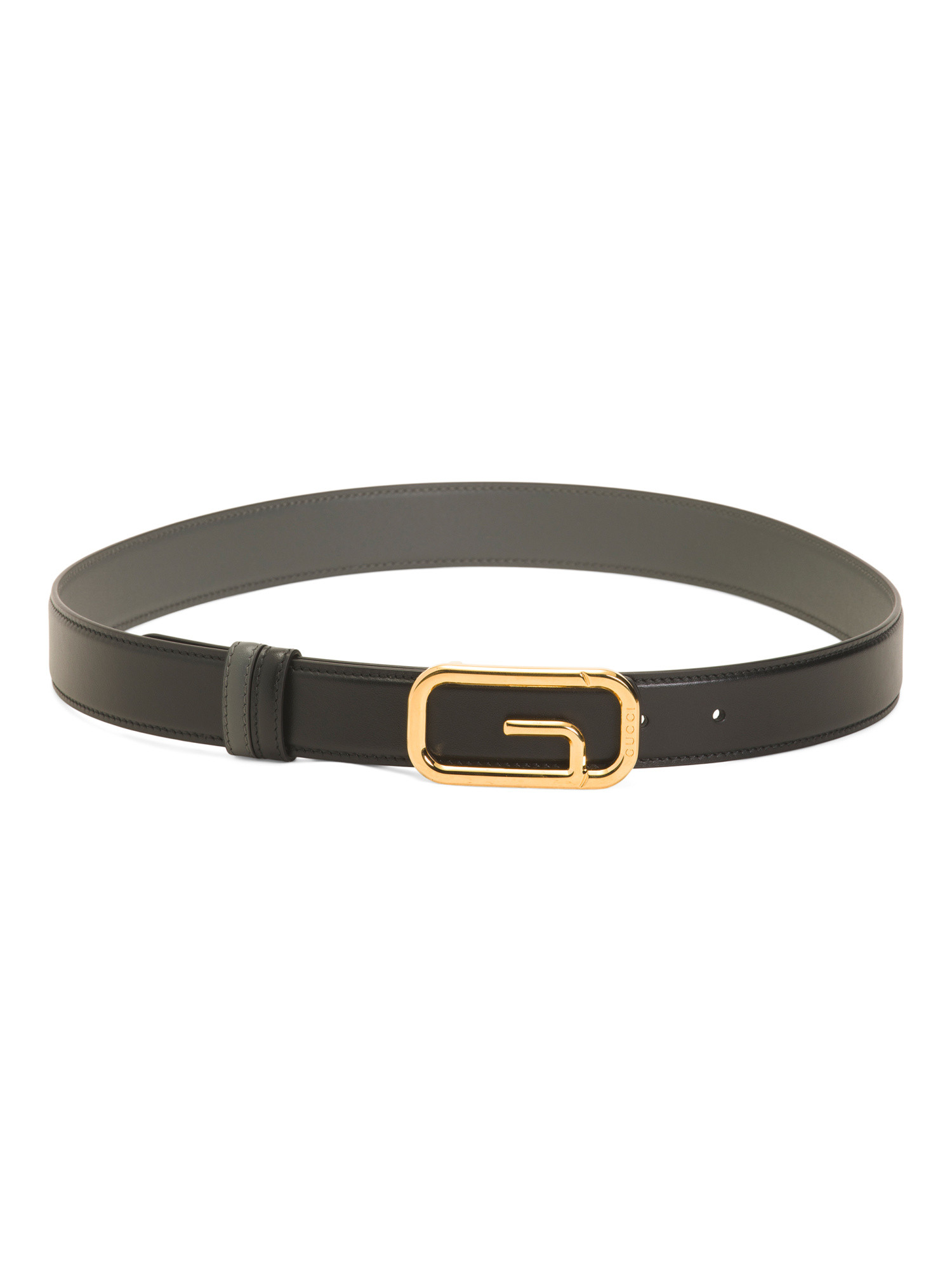 Made In Italy Leather Reversible Belt With Square G Buckle | TJ Maxx