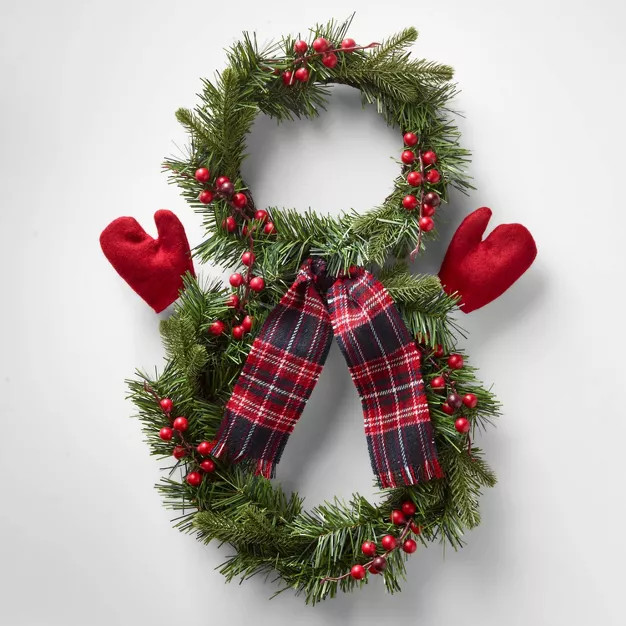 16in x 22in Unlit Snowman Artificial Christmas Wreath - Wondershop™ | Target