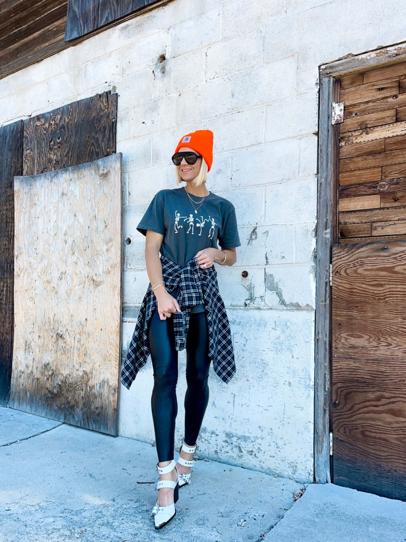 Halloween outfit - Tons of festive shirts & sweatshirts + supporting small business.
T shirt: medium
Flannel: size L
Leggings: medium 
Shoes run TTS


#LTKHalloween #LTKunder50 #LTKSeasonal