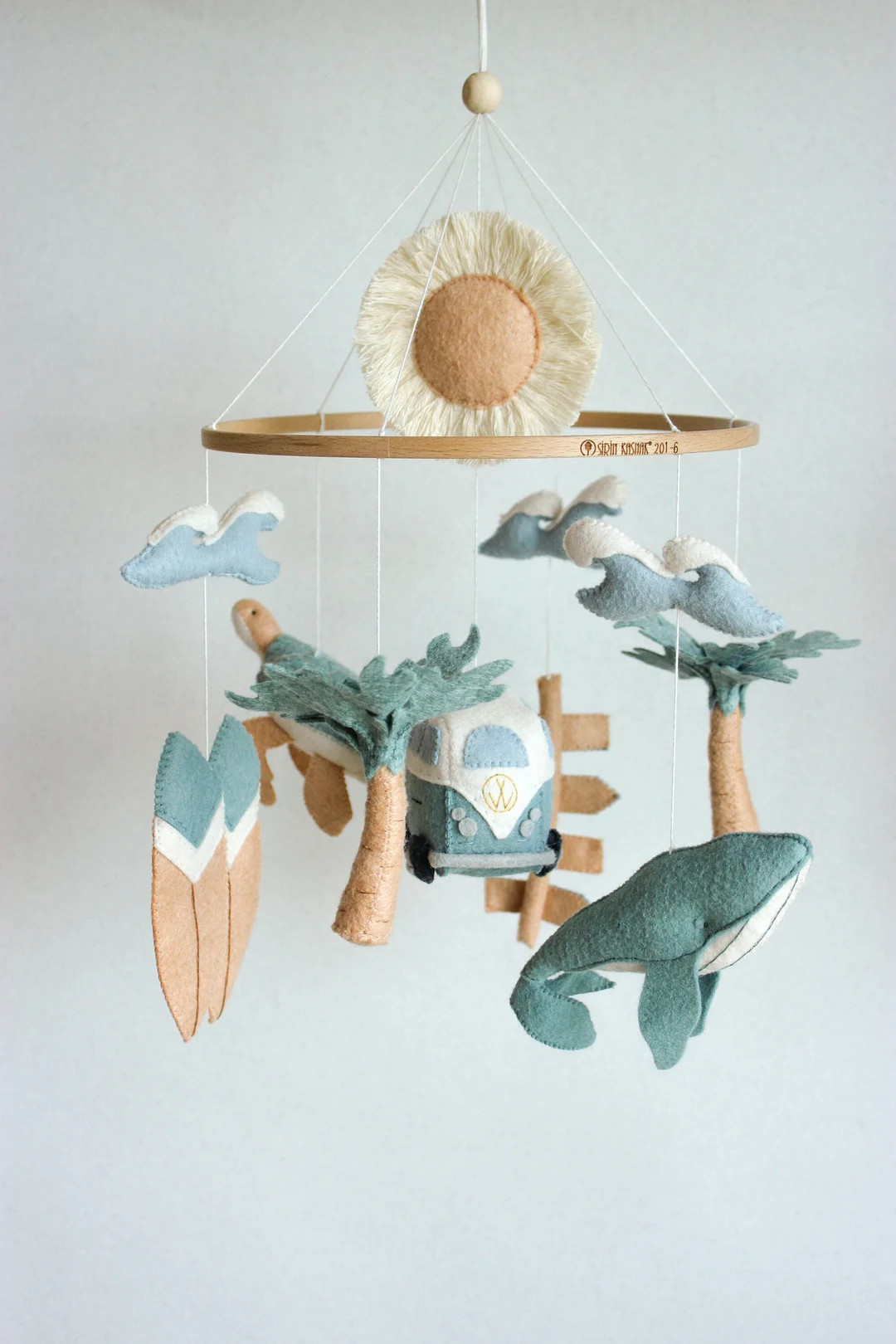 Surf baby mobile, boho beach nursery decor, ocean baby mobile | Etsy (US)