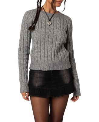 Edikted Minka Fitted Cable Knit Sweater  | Bloomingdale's Women | Bloomingdale's (US)