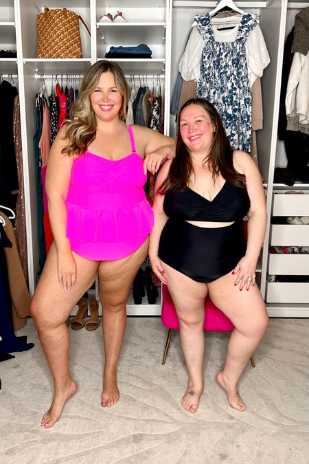 Amazon Plus Size Swimsuits! Ash wearing 18W in the hot pink tankini and Jess is 18W in the black monokini. They both absolutely loved these! Highly recommend and run true to size! 

#LTKSeasonal #LTKcurves #LTKswim